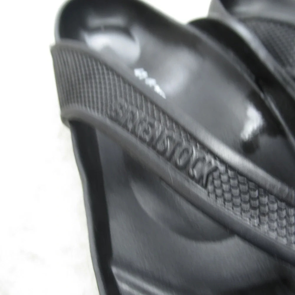 Birkenstock Flip Flops Unisex W10 M8 Thong Sandal Black Beach Summer Comfort EUC